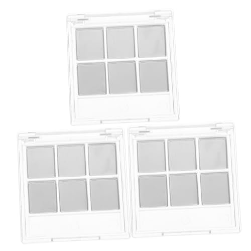 Homoyoyo 3 Sätze Transparente Stabile Eyeshadow Organizer mit Pinselhalter Kompakte Leere Lidschattenpalette für Proben Reisen und Tägliche Anwendung von Homoyoyo