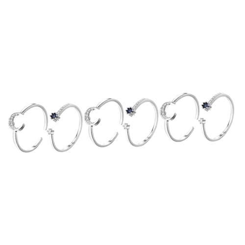Homoyoyo 3 Sätze Verstellbare Ringe Für Damen Kreative Schmuckstücke Mit Sternendesign Modisches Für Teenager Frauen Vielseitig Kombinierbar Im Look 2 Stücke * 3 von Homoyoyo