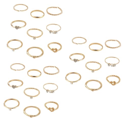 Homoyoyo 3 Sätze Wellenförmiges Teiliges Ring mit Perlen für Frauen Eleganter Modeschmuck für Partys Reisen Täglichen Gebrauch für Freundinnen zu Besonderen Anlässen von Homoyoyo