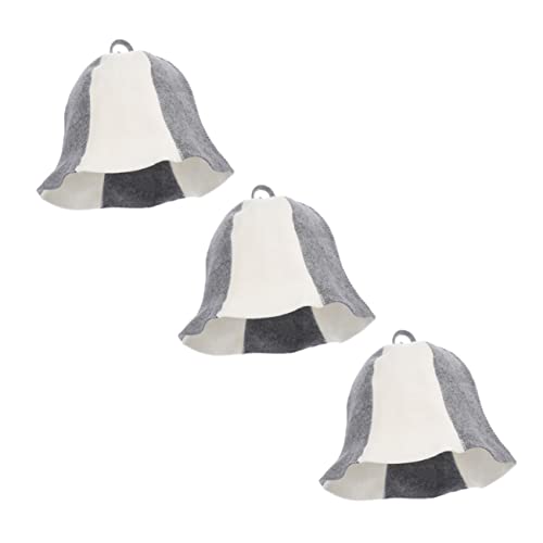 Homoyoyo 3 Stück Unisex Saunahut aus Filz Hochtemperaturbeständig Duschsaunahut Atmungsaktive Saunakappe für Damen und Herren für Spa und Sauna mit Aufhängeloch zur Einfachen Aufbewahrung von Homoyoyo