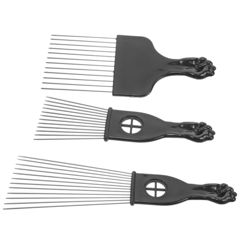 Homoyoyo 3 Stck Metall Haarkamm für Lockiges Afro haar Professionelles Friseur werkzeug zum Styling Permen und Färben Ergonomisch Langlebig Geeignet für Herren und Friseure von Homoyoyo