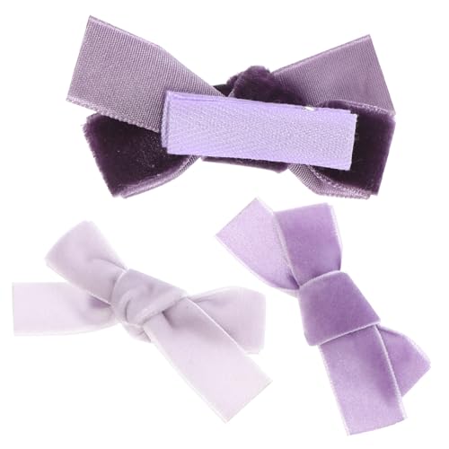 Homoyoyo 3 Stck Teiliges Kleine Haarspangen mit Niedlicher Schleife Farbverlaufendes Samt Material Rutschfeste Entenmaul Haarklammern für Mädchen Leichter Haarschmuck für Alltag und Party von Homoyoyo