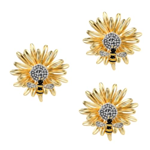 Homoyoyo 3 Stck. Kreative Daisy Biene Brosche Anstecknadel für Kleidung Vielseitiges Accessoire für Stilvolle Outfits von Homoyoyo