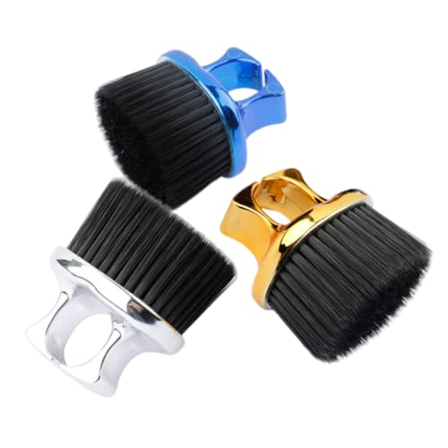 Homoyoyo 3 Stück Barbier Nackenbürste Set aus Abs Bart Schnurrbartbürste mit Offenem Ring Langlebig Einfach zu Reinigen für Herren Bartpflege und Präzises Styling von Homoyoyo