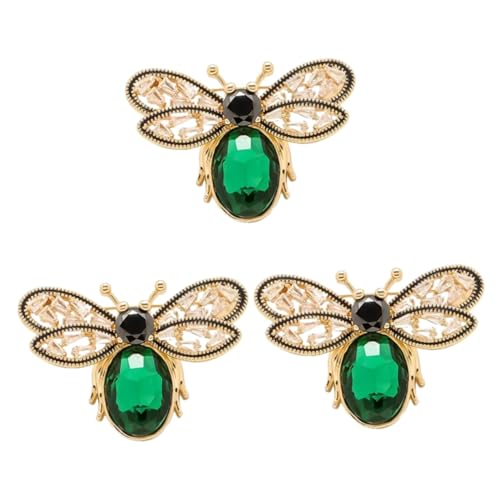 Homoyoyo 3 Stück Bienenbrooch Grünem für Frauen Modebrosche Stilvolles Accessoire für Kleidung Rucksack Pin Einzigartiges Design von Homoyoyo