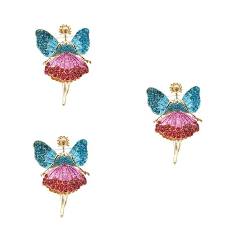 Homoyoyo 3 Stück Brosche Damen mit Design Anstecknadel für Kleidung Jacken Schals Funkelnde Rhinestone Wings Brosche für Hochzeiten Partys von Homoyoyo
