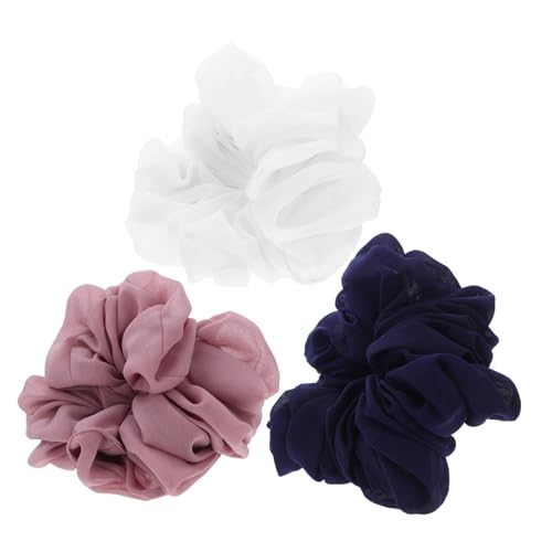 Homoyoyo 3 Stück Chiffon Haarbänder für Frauen Elastische Vielseitige Haarbänder als Haargummi oder Stirnband Leichte Handgefertigte Ponytail Halter Pastellfarben für Alltag und Reisen von Homoyoyo