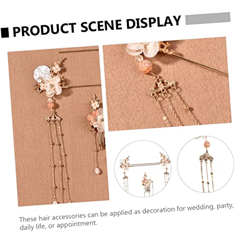 Homoyoyo 3 Stück Chinesisches Haarfork Set Teilig Haarschmuck Haarstab mit Kamm Eleganter Haarschmuck für Frauen Einfache Anwendung Festhaltend Geeignet für Hochzeit Party und Alltag von Homoyoyo