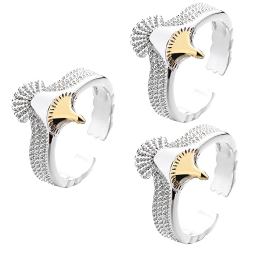 Homoyoyo 3 Stück Eagle Ring für Frauen Verstellbarer Retro Finger Ring Antikes Design für Damen Schmuck für Geburtstage Langlebig von Homoyoyo