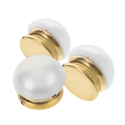 Homoyoyo 3 Stück Faux Perlen Hemdknopf Pins für Damenbekleidung Unsichtbare Kleiderclips für Empfindliche Stoffe Tragbarer Kleidungsverschluss für Reisen von Homoyoyo