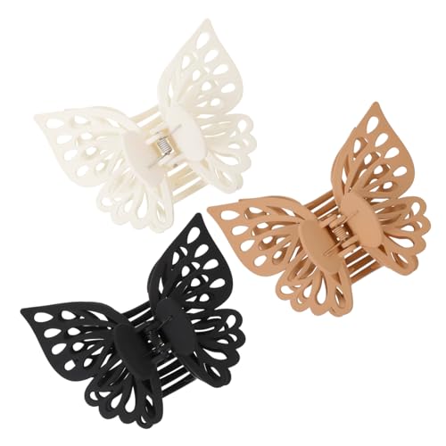 Homoyoyo 3 Stück Große Schmetterlings haarspangen Leichte Robuste Haarklammern für Frauen und Teenager Langlebige Schmerzfreie Haarclips für Alltag Feier Hochzeit und Party von Homoyoyo