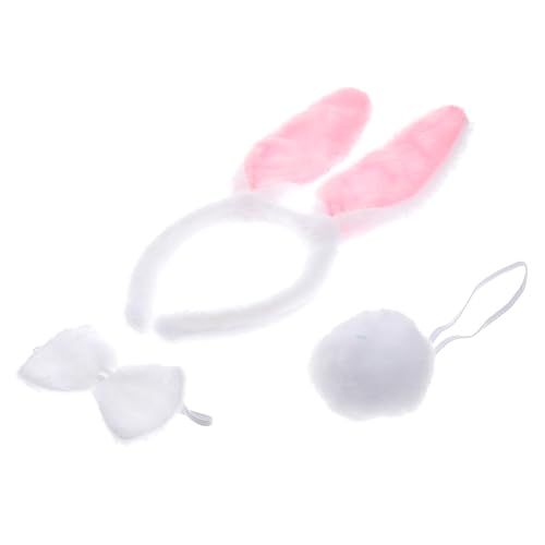 Homoyoyo 3 Stück Haarschmuck Für Hasenmädchen Hasenohren Band Ohren Hut Haarnetz Clips Hasenkostüm Stirnbänder Karikatur Ballettröckchen Haarnadel Kaninchen Animiert Plüsch Weiß von Homoyoyo