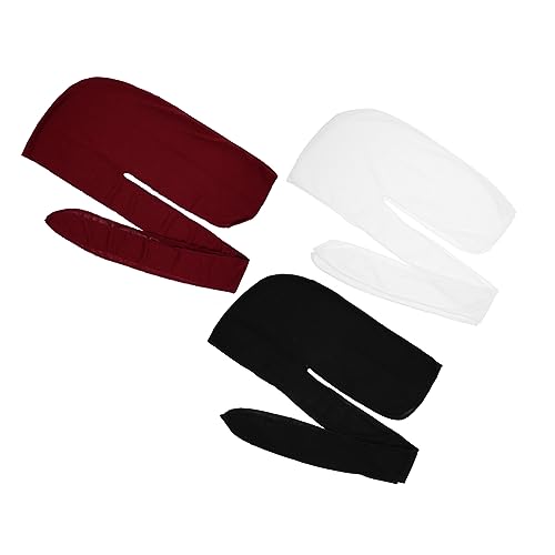 Homoyoyo 3 Stück Herren Hip Hop Durags Hochwertige Seidenhaube Atmungsaktiv Elastisch für Radfahren Hip Hop Täglichen Gebrauch von Homoyoyo