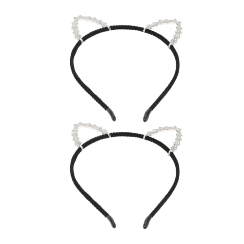 Homoyoyo 3 Stück Katzenohren Haarreifen mit Glitzersteinen Teiliges für Halloween Cosplay und Partys Funkelnde Haaraccessoires für Damen zur Verschönerung Outfits von Homoyoyo