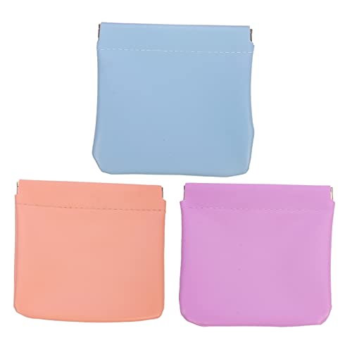 Homoyoyo 3 Stück Kleine Kosmetiktasche Selbstschließend PU Leder Makeup Tasche Tragbar Kompakt Für Lippenstift Ohrhörer Münzen Organizer Leicht Stoßfest Für Handtasche Alltag von Homoyoyo