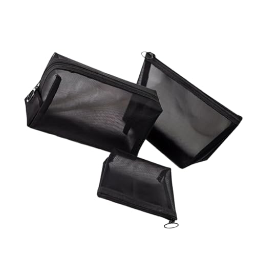 Homoyoyo 3 Stück Kosmetiktaschen Netzstoff Schminktaschen mit Großer Kapazität Leicht und Kompakt Tragbar für Reisen Business Camping Damen Handtaschen für Kosmetik und Toilettenartikel von Homoyoyo