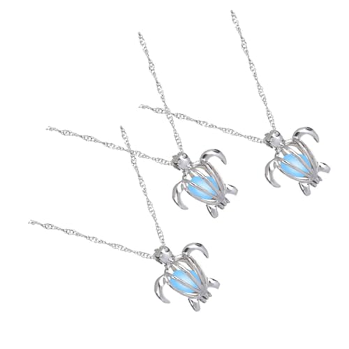 Homoyoyo 3stücke Schildkröten-halskettenanhänger Aus Legierung Leuchtende Perlen-verzierung Stilvoller Schmuckanhänger Für Frauen Und Mädchen Geburtstagsparty-geschenk Kostümschmuck-zubehör von Homoyoyo