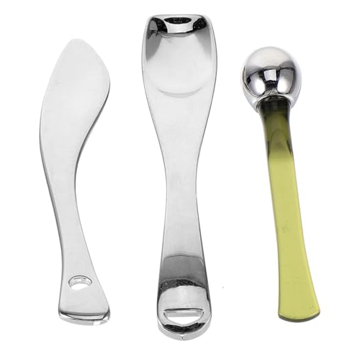 Homoyoyo 3 Stück Makeup Spatel Metall Teiliges Kosmetikspachtel Creme Löffel für Augencreme und Gesichtspflege Sanfter Langlebiger Leichter Kosmetischer Spatel für Präzises Auftragen und von Homoyoyo