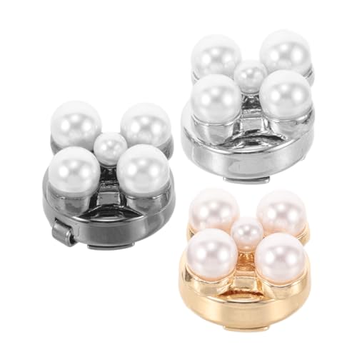 Homoyoyo 3 Stück Manschettenknöpfe Mit Blumenmotiv Hemdknopfbox Perlenbrosche Nadeln Manschettenknöpfe Herrenschalring Dekorative Sicherheitsnadeln Pulloverclips Hemdclips Für von Homoyoyo