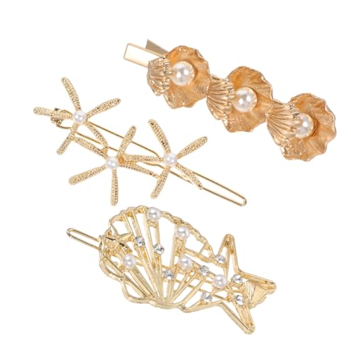 Homoyoyo 3 Stück Metallic Haarspangen mit Perlenbesatz Hohlraum Design Langlebige Metall Haarklammern für Damen Vielseitiger Haarschmuck für Alltag Hochzeit Party und Festlichkeiten von Homoyoyo
