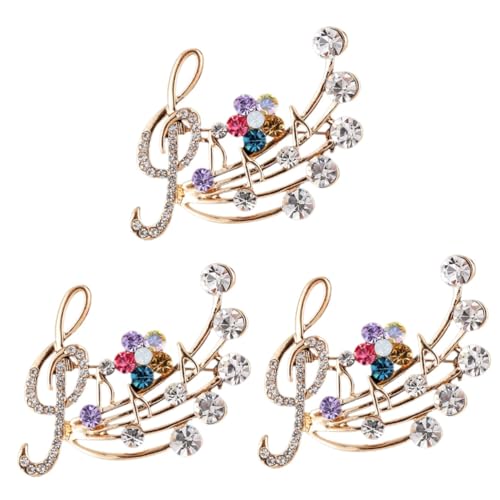 Homoyoyo 3 Stück Musiknote Brosche für Damen Anstecknadel mit Elegantes Accessoire für Pullover Kleidung Valentinstag Weihnachten Besondere Anlässe von Homoyoyo