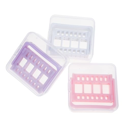 Homoyoyo 3 Stück Nail Grinding Head Organizer Box Staubdicht Aufbewahrungsbox Für Nagelbohrer Bits Praktisch Kompakt Für Zuhause Rosa Weiß von Homoyoyo