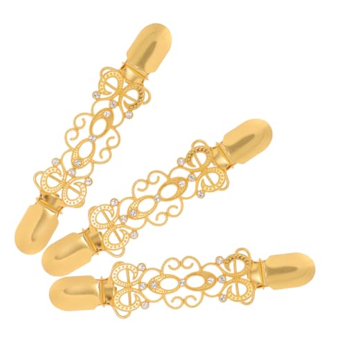 Homoyoyo 3 Stück Pullover Clips Mit Diamanten Kragenclips Hemdclips Verschluss Für Umhang Pullover Verschlussclips Schalnadel Kleid Schalclips Retro Cardigan Clips Pullover von Homoyoyo