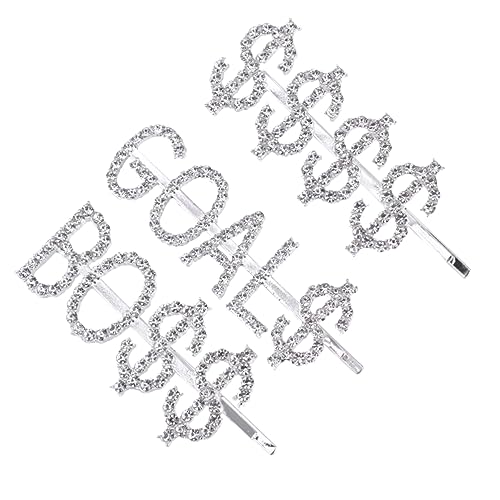 Homoyoyo 3 Stück Rhinestone Haarnadeln Buchstaben Design Glitzernde Haarklammern für Damen und Mädchen Modischer Haarschmuck für Alltag und Party von Homoyoyo