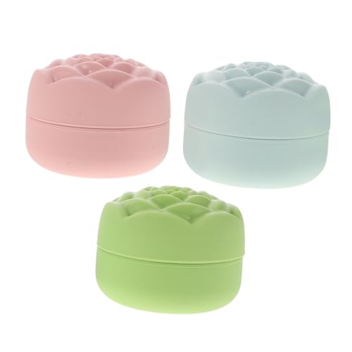 Homoyoyo 3 Stück Silikon Reisecreme Dosen Auslaufsicher Rosenform Kleine Behälter Für Lotion Lip Balm Makeup Sample Organizer In Grün Blau von Homoyoyo