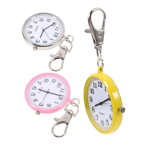Homoyoyo 3stücke Handtaschenuhr Schlüsselanhänger Taschenuhr Anhänger Schlüsselbund Schlüsselfänger Taschenschmuck Schlüsselhalter von Homoyoyo
