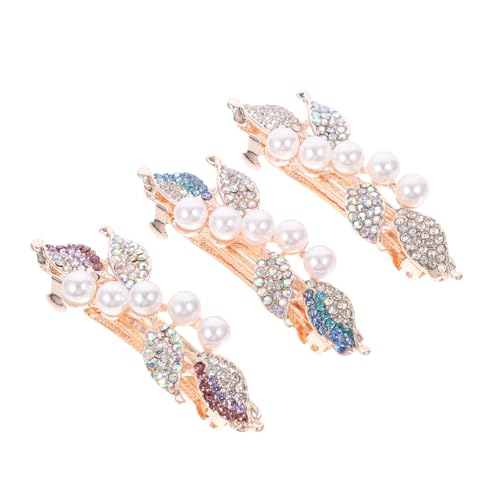 Homoyoyo 3 Stück Teiliges Blumen Haarspangen mit Perlen und Strass Stilvolle Haarklammern für Mädchen Rutschfeste Haarschmuck accessoires in Blau und Weiß Komfortabel und Langanhaltend von Homoyoyo