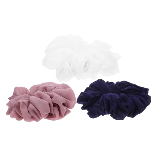 Homoyoyo 3stücke Stirnbänder Für Damen Aus Chiffon Kleine Haargummis Mit Schleifen Elastische Haarschmuck Für Pferdeschwanzhalter Weiche Haargummis Für Mädchen von Homoyoyo