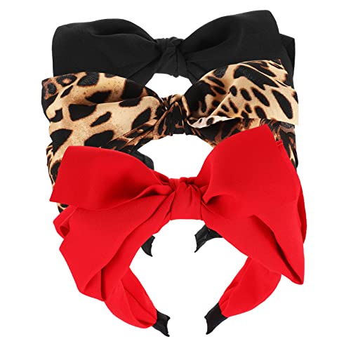 Homoyoyo 3 Stück Teiliges Damen Haarband mit Schleifen Festliche Haarschmuck für Partys Karierte und Einfarbige Designs Bequem und Elegant für Verschiedene Anlässe von Homoyoyo