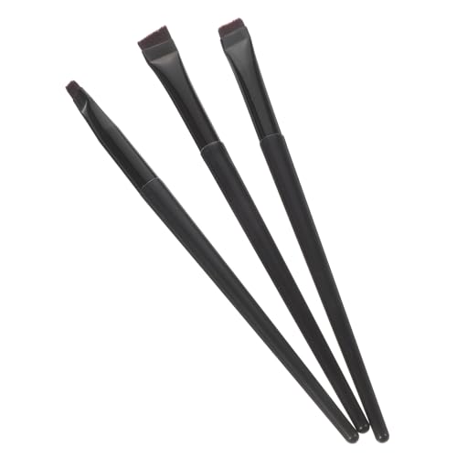 Homoyoyo 3 Stück Teiliges Eyeliner Augenbrauenpinsel Schrägem und Flachem Kopf Präzise Kosmetikpinsel für Wasserfestes Augen make up Leicht für Damen und Make up anfänger von Homoyoyo