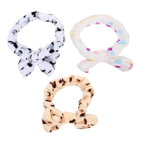 Homoyoyo 3 Stück Teiliges Fleece Haarbänder mit Elastischem Schleifen Design Weiche Bequeme Stirnbänder für Make Up Sport und Tägliche Anwendung Geeignet für Damen und Mädchen von Homoyoyo
