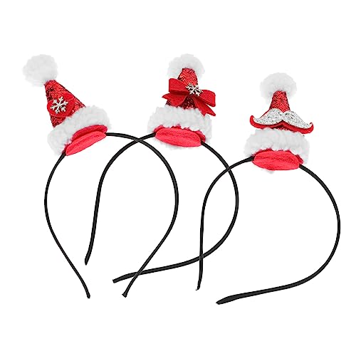 Homoyoyo 3 Stück Teiliges Haarband Weihnachten Weiche Lammfell Stirnbänder mit Glitzer Party Haar Accessoires für Mädchen Rutschfest Festliche Haarschmuck für Weihnachtsfeier von Homoyoyo