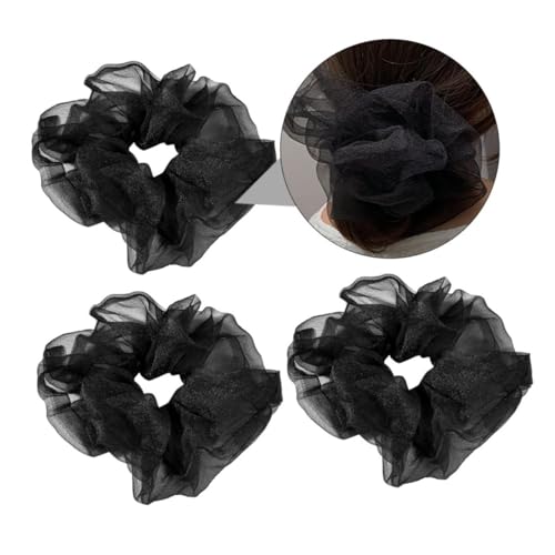 Homoyoyo 3 Stück Teiliges Haarring Dehnbarem Schwarzem Material Schonend für Haare Modisches Haarschmuck accessoire für Mädchen und Frauen Geeignet für Alltag Sport und Reisen von Homoyoyo
