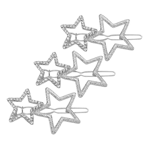 Homoyoyo 3 Stück Teiliges Haarschmuck Stern haarspangen mit Strass Glitzernde Haarclips für Mädchen Frauen Fester Sitz Stylische Langlebige Haar accessoires von Homoyoyo