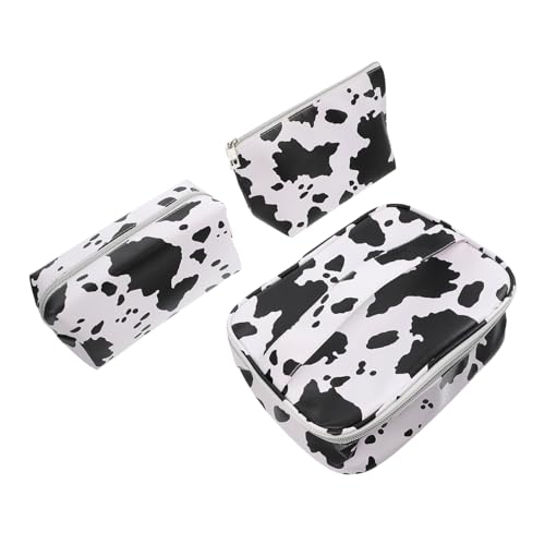 Homoyoyo 3 Stück Teiliges Kosmetiktaschen Set mit Großem Fassungsvermögen Tragbare Kulturbeutel mit Modischem Kuhmuster Geräumige Make Up Organizer für Damen und Mädchen Praktische Homoyoyo 3 Stück Teiliges Kosmetiktaschen Set mit Großem Fassungsvermögen Tragbare Kulturbeutel mit Modischem Kuhmuster Geräumige Make Up Organizer für Damen und Mädchen Praktische von Homoyoyo