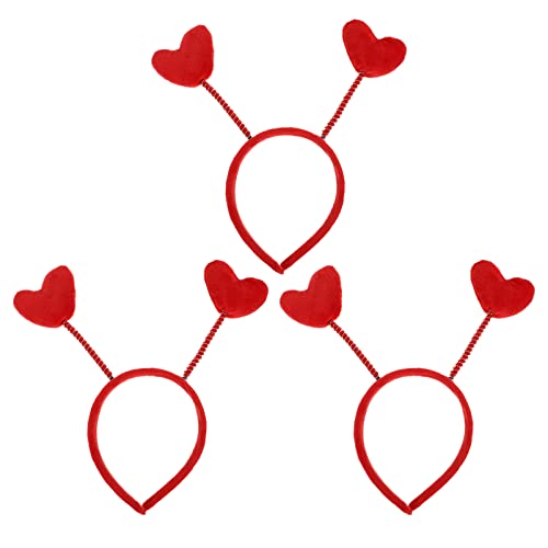 Homoyoyo 3stücke Haarbänder Mit Herzmotiv Rot Für Mädchen Und Frauen Aus Hochwertigem Mit Metallfedern Für Alltag Und Feiern von Homoyoyo