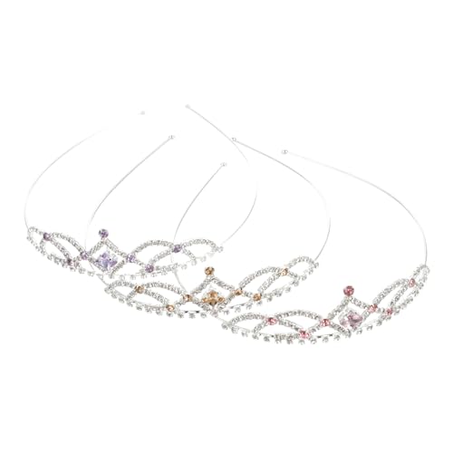 Homoyoyo 3 Stück Teiliges Mädchen Diadem mit Funkelnden Strasssteinen Leichtes und Bequemes Geburtstags haarband Glänzendes Haarreif für Kinderparty Hochzeit Karneval und Fotoshooting von Homoyoyo