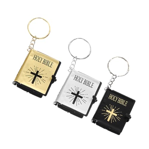 Homoyoyo 3 Stück Teiliges Mini Bibel Schlüsselanhänger Religiöse Anhänger mit Feinen Details Spirituelle Vielseitige Dekoration für Persönlichen und Geschenkideen von Homoyoyo