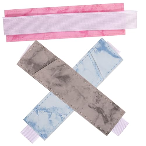 Homoyoyo 3 Stück Teiliges PU Leder Stifteetui mit Elastischem Band Kratzfestes Notizbuch Stifthalter in Marmor Blau Multifunktional und Langlebig für Büro und Schule von Homoyoyo