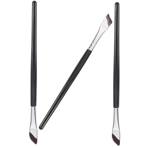 Homoyoyo 3 Stück Teiliges Professionelles Eyeliner Pinselset Schräg Geschnittene Lidschattenpinsel Präzise Augen Make Up Anwendung Langlebig für Detaillierte Augenbrauen und Lidstriche von Homoyoyo