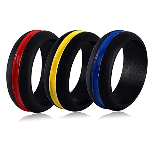 Homoyoyo 3 Stück Silikon Paarringe Eleganter Fingerring für Erwachsene Ringe für Männer und Frauen Hochzeits und Verlobungsringe Langlebig und Kratzfest von Homoyoyo
