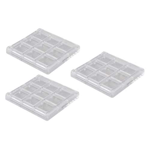 Homoyoyo 3 Stück Teiliges Transparentes Fächer Kosmetik DIY Palette Leere Lidschatten und Lippenstift Box Kompakte Aufbewahrungsbox für Puder Praktisch für Unterwegs und Make Up Anwendung von Homoyoyo