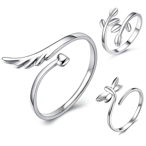Homoyoyo 3 Stück Teiliges Verstellbares Offenes Ring mit Olivenzweig Design Ästhetische Ringe für Teenager Cosplay Partys Homoyoyo 3 Stück Teiliges Verstellbares Offenes Ring mit Olivenzweig Design Ästhetische Ringe für Teenager Cosplay Partys von Homoyoyo