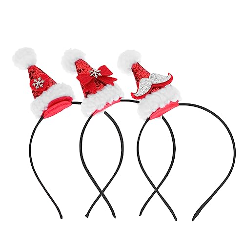 Homoyoyo 3 Stück Teiliges Weihnachts Haarreifen für Weihnachtsmütze Herz und Schleifen Design Sicher und Langlebig für Festliche Anlässe und Partys von Homoyoyo