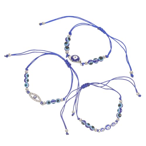 Homoyoyo 3 Stück Teufelsauge Armband Plüsch Glitzer Schröpfen Wimpern Kleine Handglocken Perlen Ohrringe Verkäufer Dekoration Nachttischmatten Mutters Innensämaschine Leinenlegierung von Homoyoyo