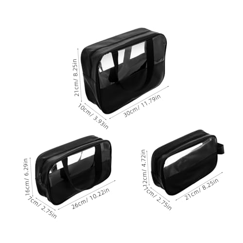 Homoyoyo 3 Stück Transparente Kosmetiktasche Set mit Reißverschluss Große Kleine Make Up Taschen Damen Multifunktional für Reise Zuhause Geräumiger Kulturbeutel Organizer von Homoyoyo